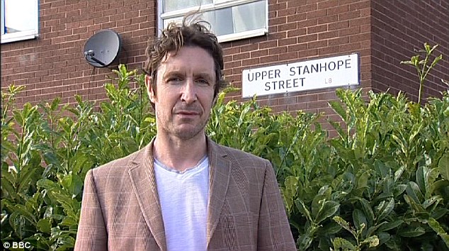 Hitler's old street: Actor Paul McGann in the BBC documentary exploring Hitler's supposed stay in Liverpool